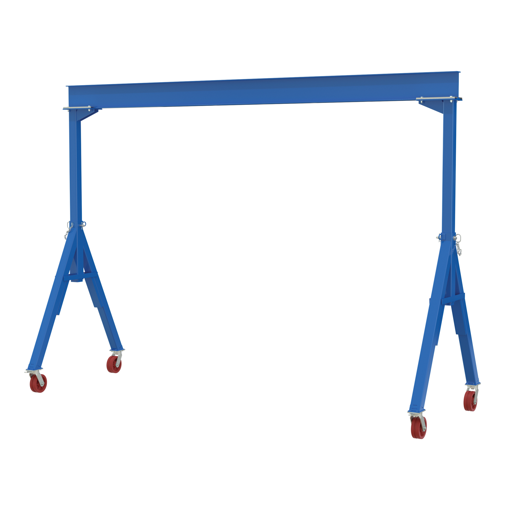 Vestil Steel Fixed Gantry Crane with V-Groove Ductile Steel Casters 20 Ft. 8000 Lb. Capacity Blue